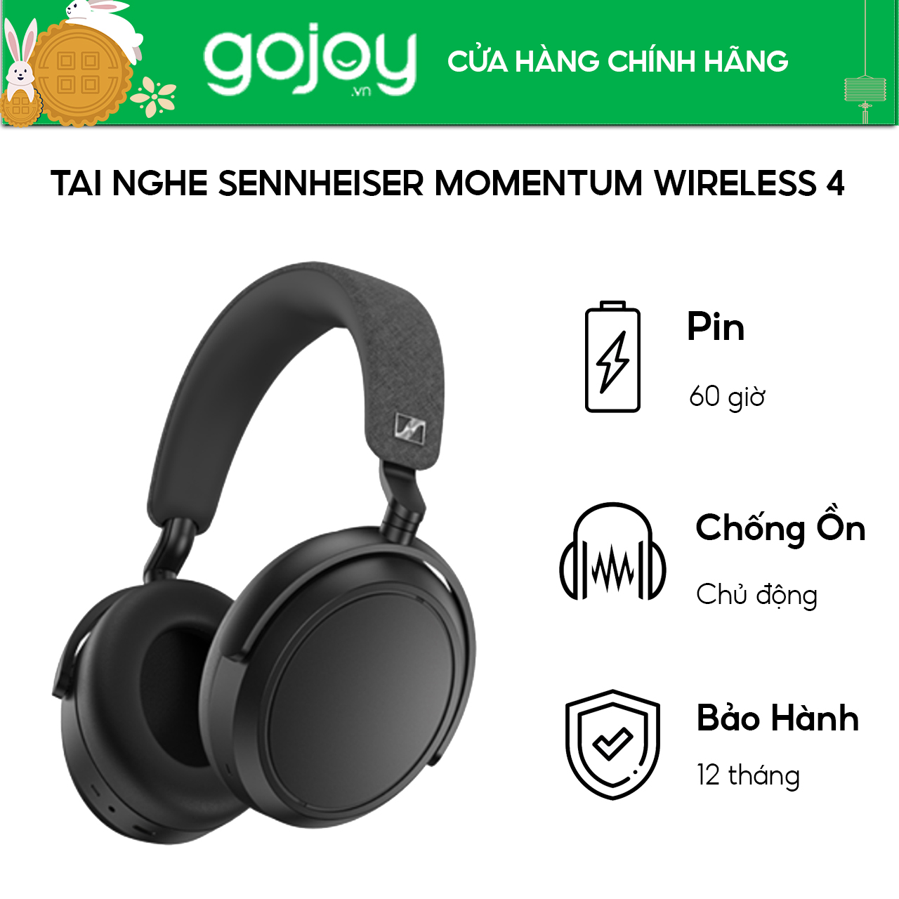 Tai nghe chống ồn SENNHEISER Momentum 4 Wireless - Hàng Chính Hãng, Bảo Hành