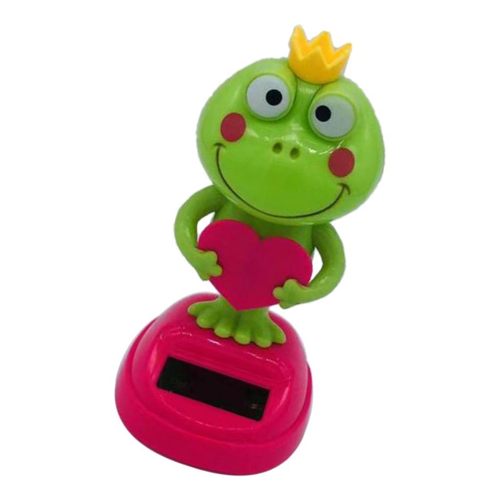 Solar Powered Dancing Green Frog Animated Bobble Dancer Toy Table Car Decor