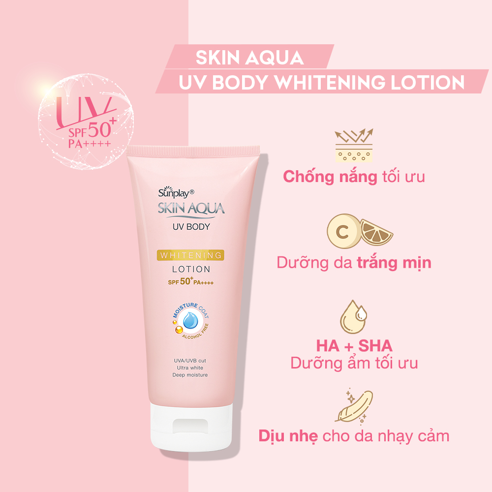 Kem Chống Nắng Dưỡng Thể Trắng Mịn Sunplay Skin Aqua Uv Body Whitening Lotion SPF 50+ Pa++++ (150G)