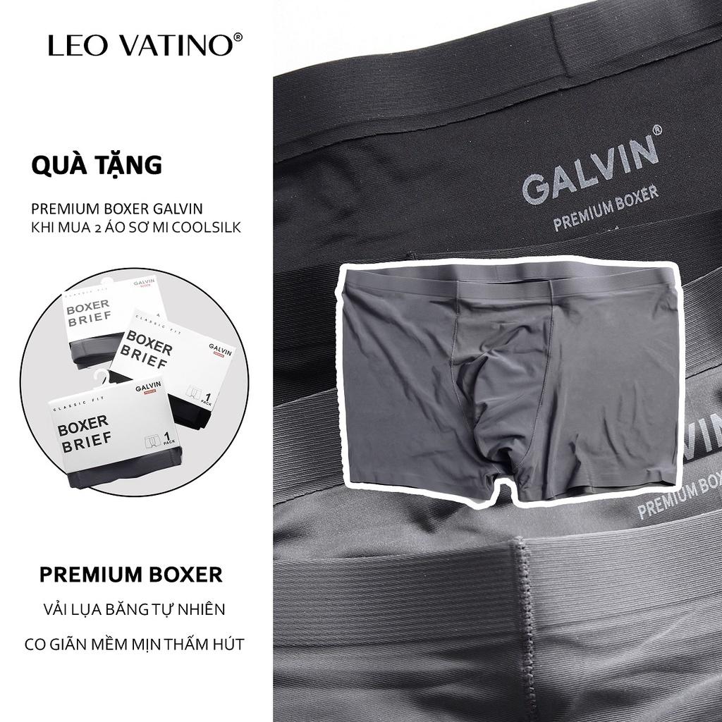 Áo sơ mi nam Coolsilk 100% Leo Vatino Phân phối độc quyền sơ mi dài tay chống nhăn cổ bẻ chuẩn form giữ dáng SMLIFE01