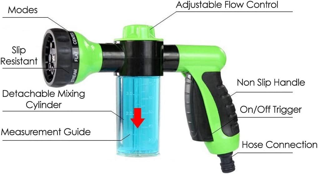 Máy phun vòi đính kèm vòi tưới vườn với bình chứa xà phòng / phân bón