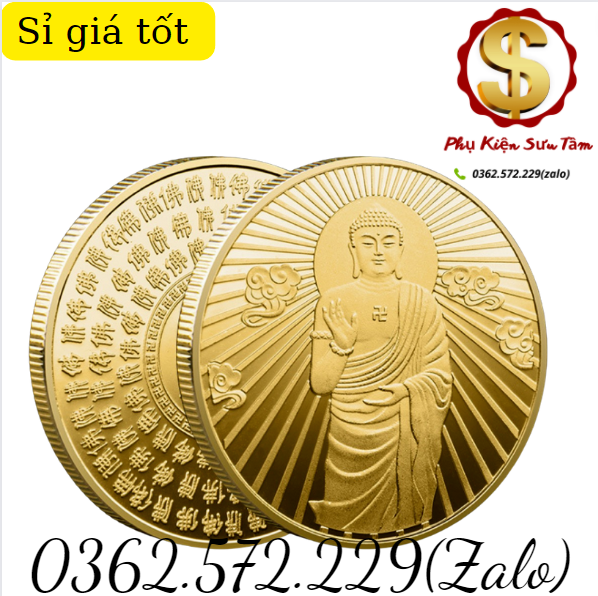 Đồng Xu Phật Tổ Như Lai Phong Thuỷ May Mắn