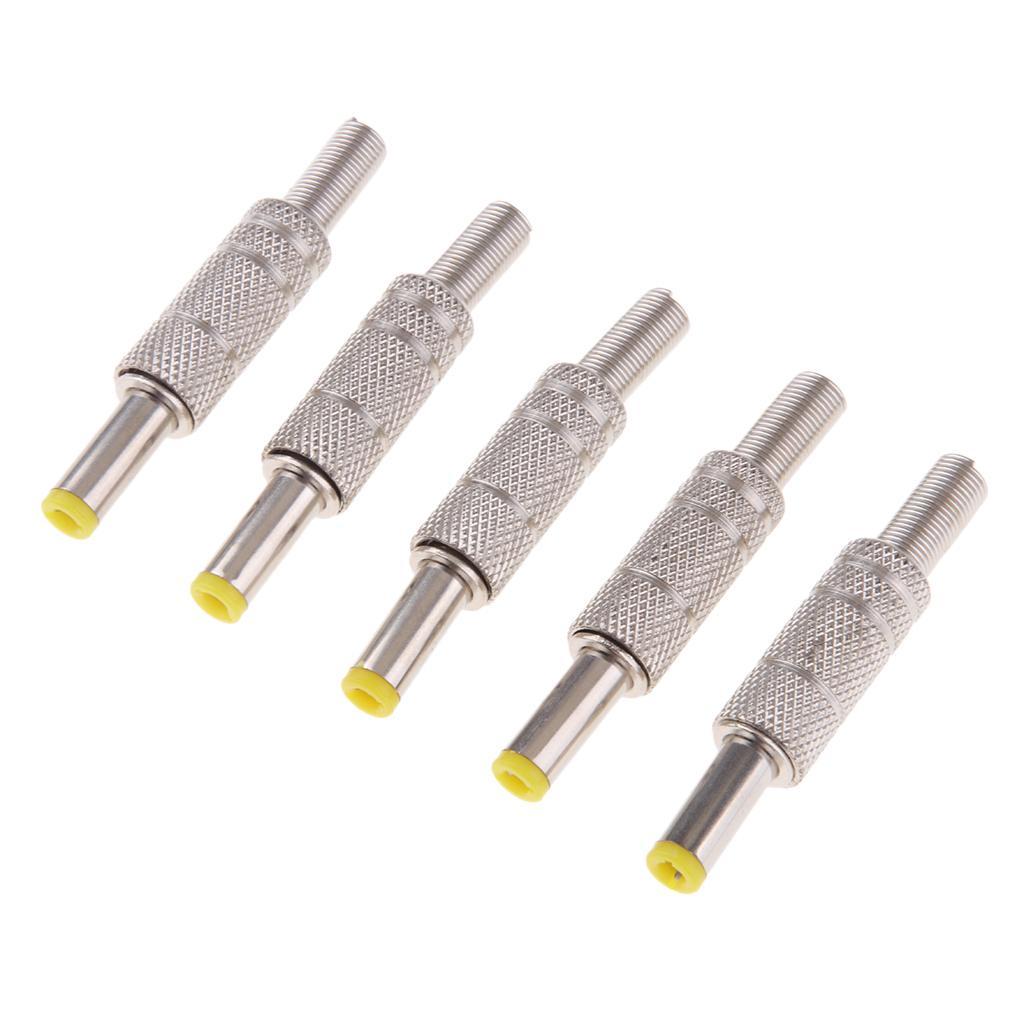 10Pcs DC Power .5mm x 2.1mm Male Jack Adapter Connector