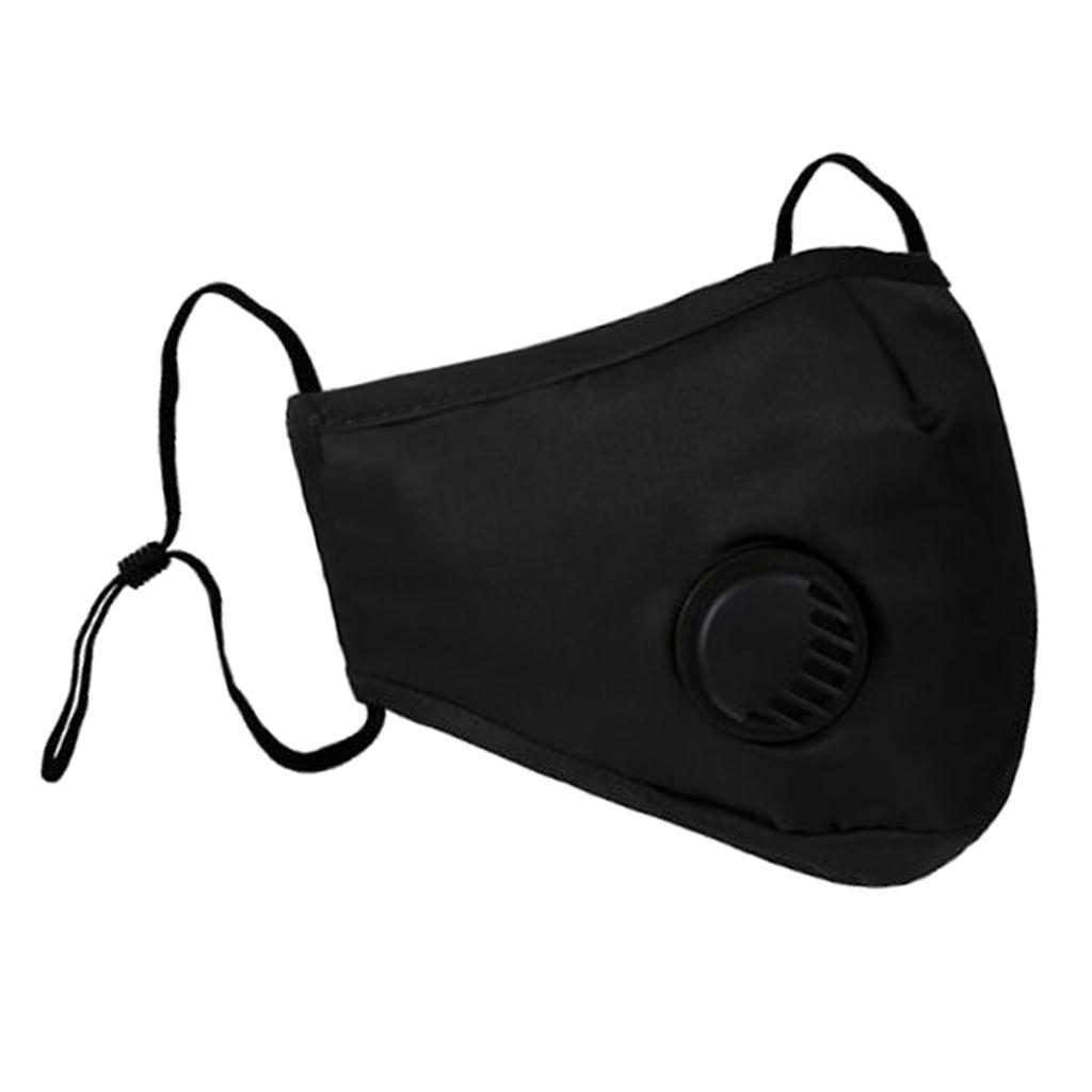 Reusable Washable Cloth Face Mask With Air Valve PM2.5 Carbon Filter Face Cover