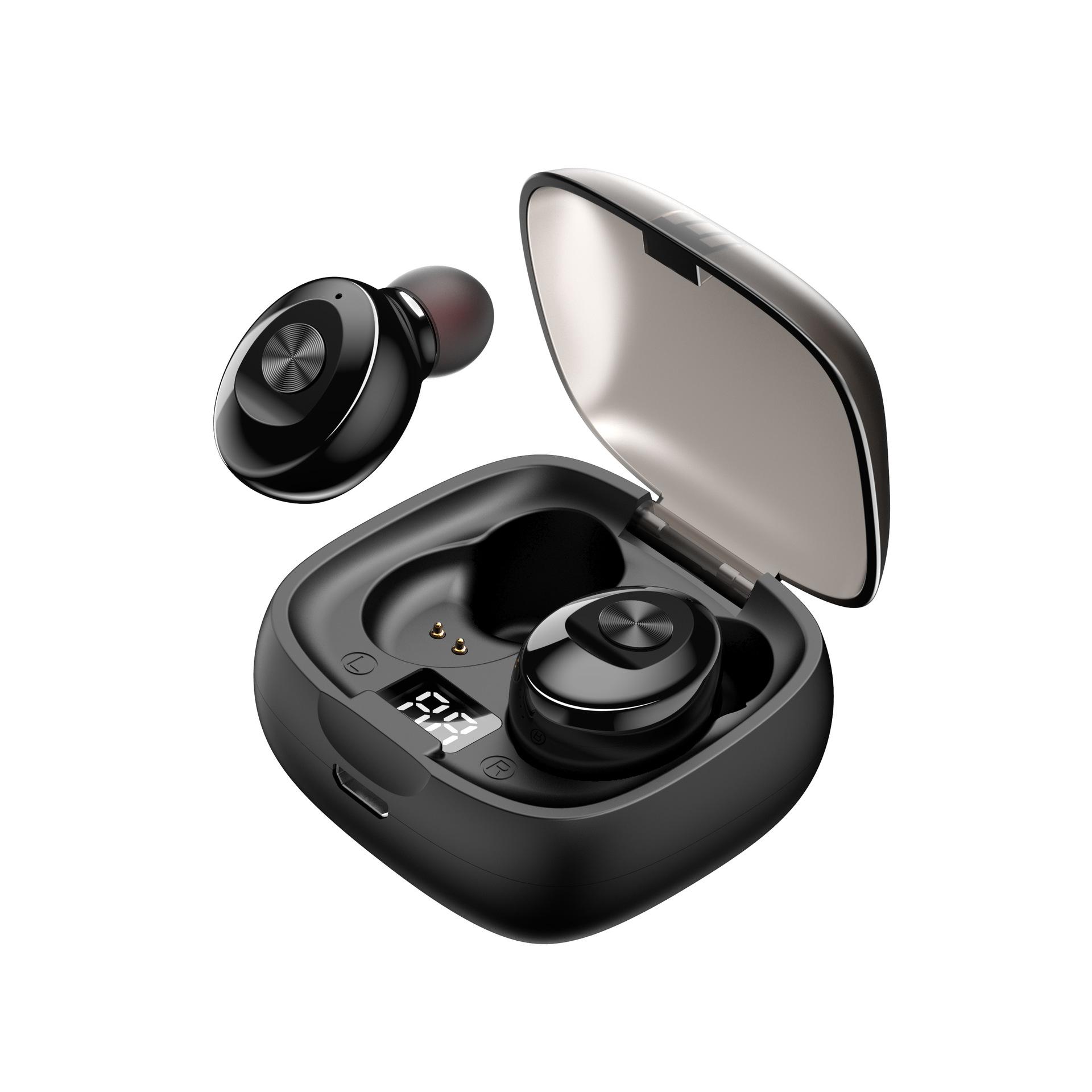 Tai nghe không thấm nước âm thanh nổi không dây Bluetooth 5.0 với hộp sạc màn hình kỹ thuật số