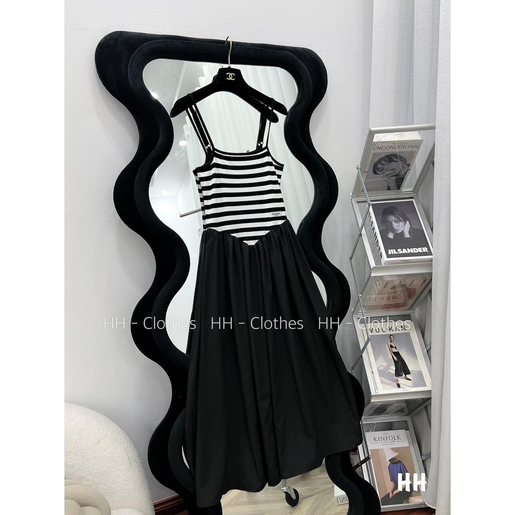 VÁY ĐI CHƠI, VÁY MAXI KẺ SỌC 2S DÁNG XÒE CỰC XINH IU