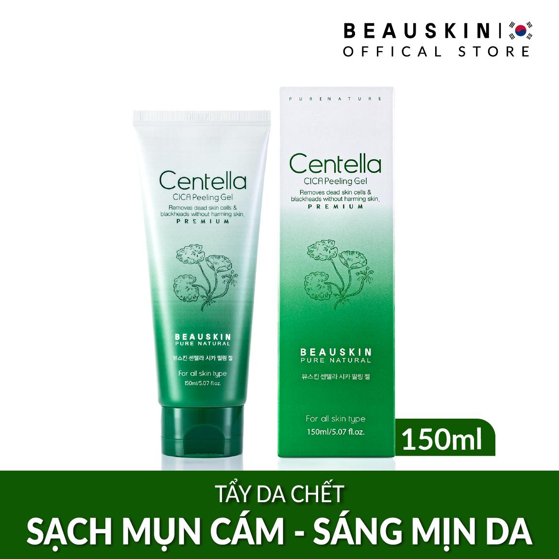 Combo Tẩy da chết tái tạo phục hồi da Beauskin Centella Cica và Mặt nạ cấp ẩm sâu Aqua Jelly Sheet Mask - Hàn Quốc Chính Hãng