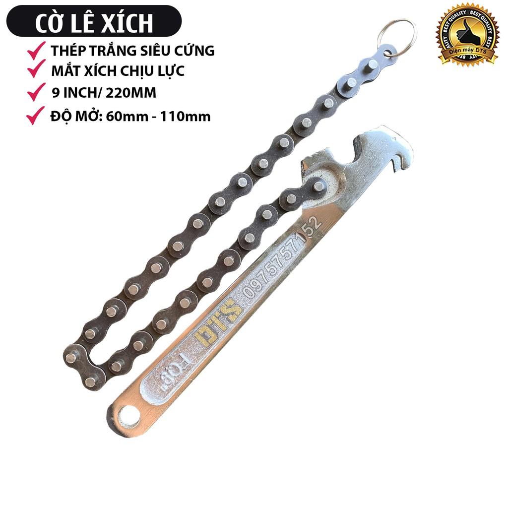 Cờ lê xích thép trắng 9 inch/ 220mm, mỏ lết xích siêu cứng, cờ lê răng cưa mở nắp lọc dầu nhớt, vam tháo cốc lọc dầu