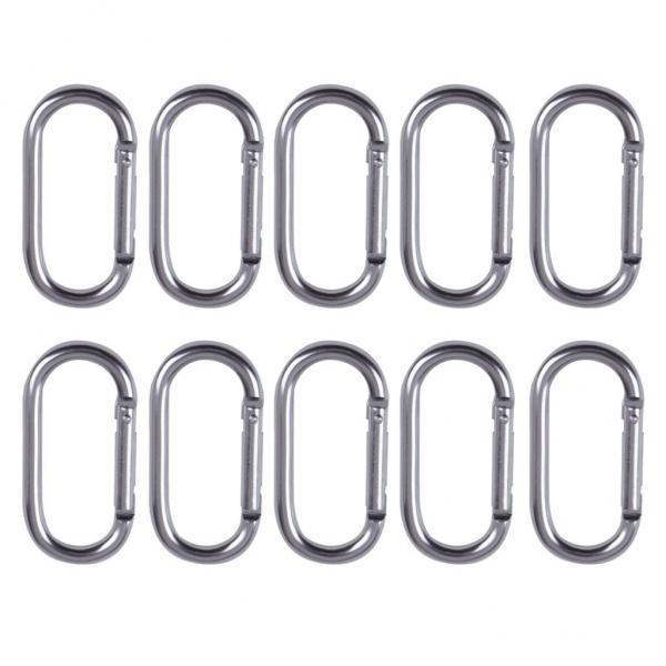 3x10x Locking Carabiner Clip Snap Hook Spring Karabiner Small Keychain Silver