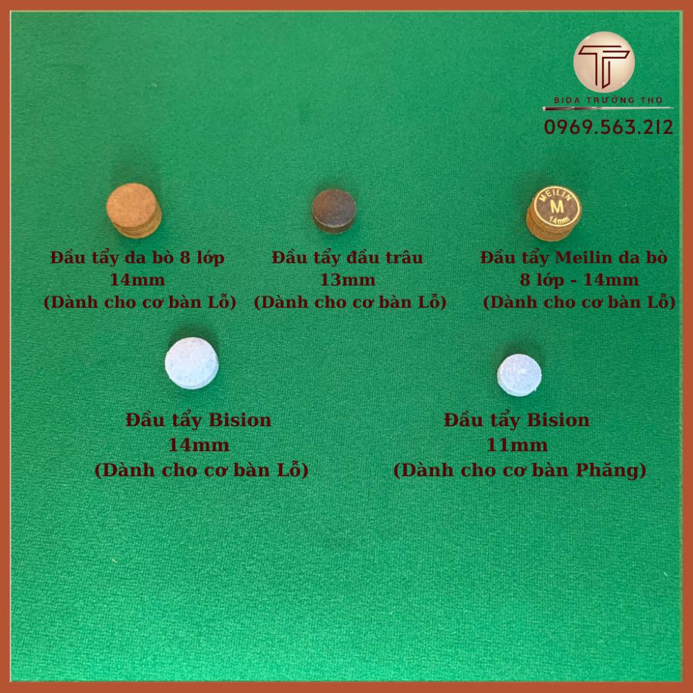 Đầu Cơ Bida Cho CLB- Đầu Tẩy Bida Meilin- Da Bò 8 lớp- Da Trâu- Bision Trường Thọ