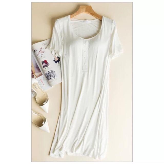 Váy Cộc Tay Cotton Dáng Suông Có Đệm Lót Ngực CT224