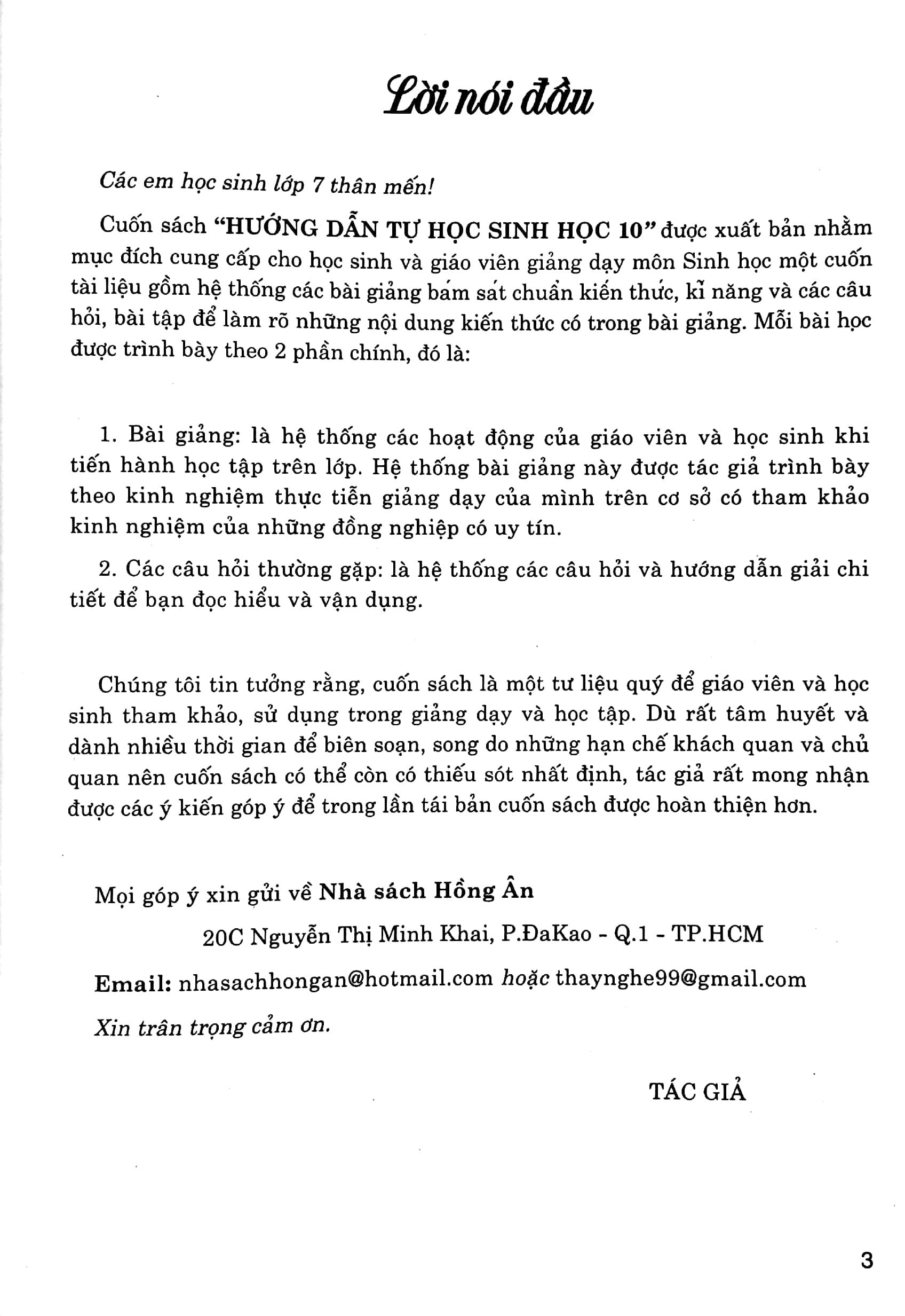 Hướng Dẫn Tự Học Sinh Học 10
