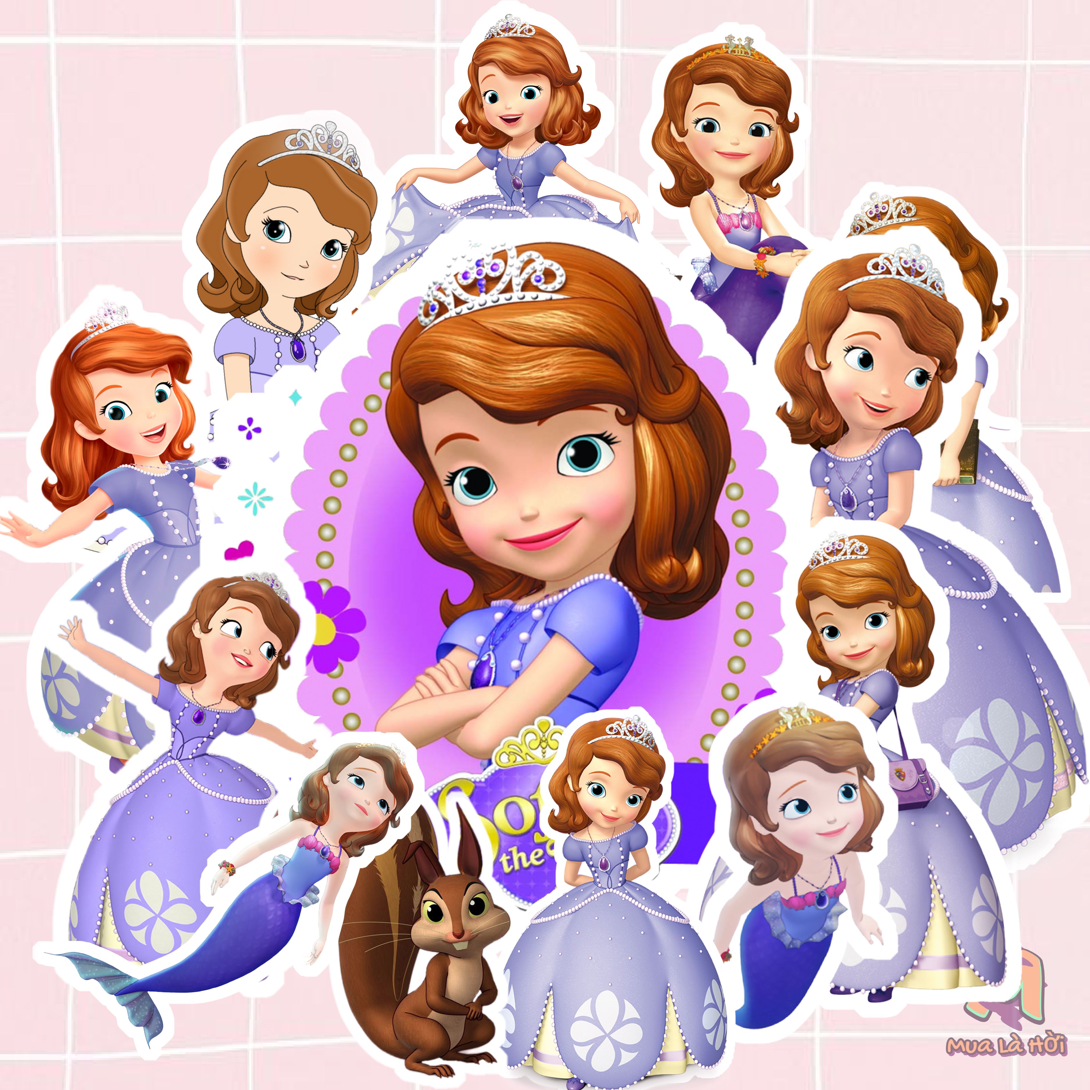 Miếng dán Stickers chủ đề Sofia đệ nhất