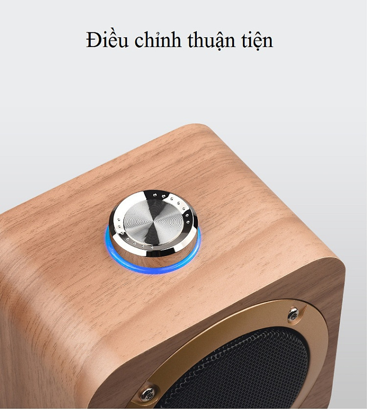 Loa Bluetooth Mini  TWS_Q1B Vân Gỗ Phong Cách Retro Vintage Decor