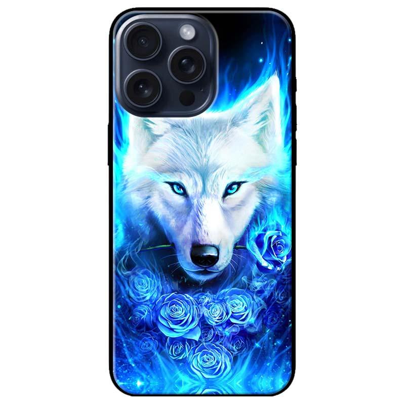 Ốp lưng dành cho Iphone 15 - Iphone 15 Plus - Iphone 15 Pro - Iphone 15 Pro Max - Sói Trắng - Hàng Chính Hãng