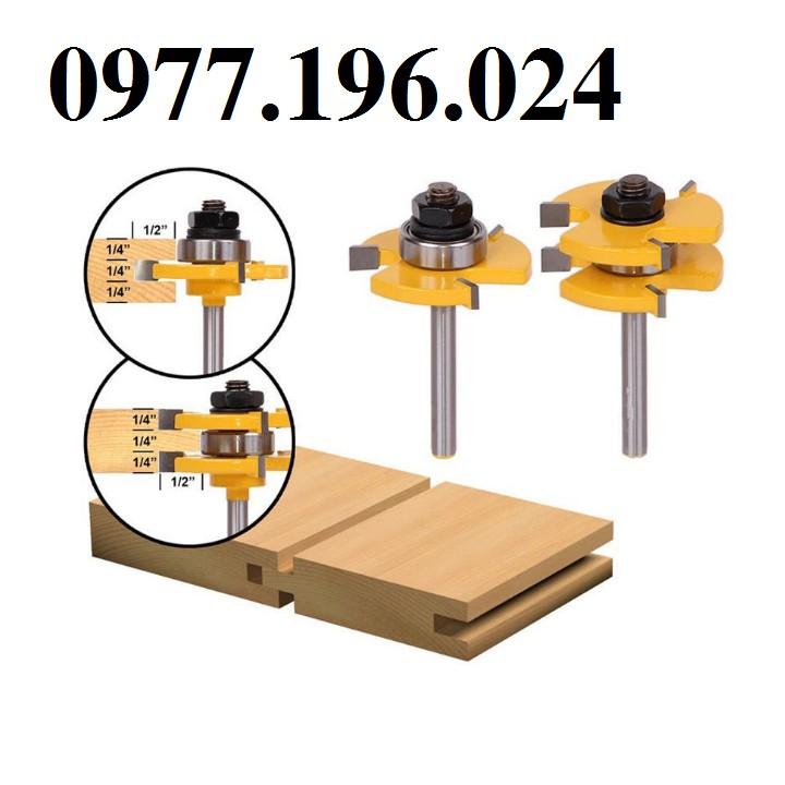 Bộ mũi phay ghép ván sàn cốt 6.35mm
