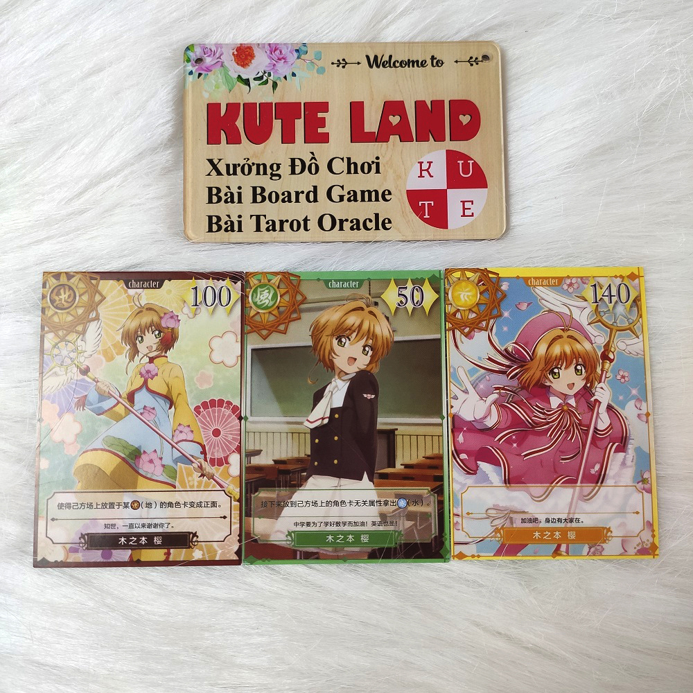 [Size Gốc] Bài Tarot Clow Sakura CardRaptor Phiên Bản Màu Nâu 56 Lá Bài Đá Thanh Tẩy