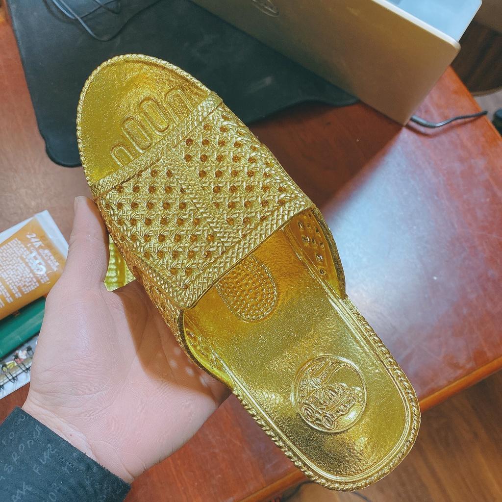 Dép tổ ong dát vàng 24k full size 38-43 đầy đủ bill box phụ kiện túi hộp king gold phân phối bởi shopchuotxinh