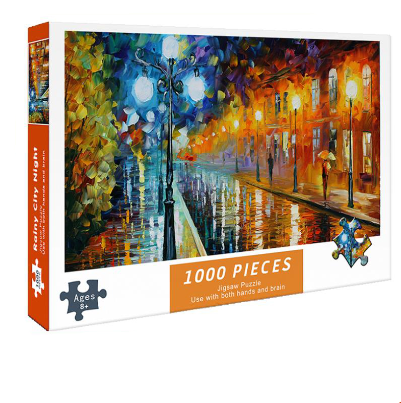 Bộ Tranh Ghép Xếp Hình 1000 Pcs Jigsaw Puzzle Tranh Ghép (75*50cm) Đêm Thành Phố Mưa Bản Đẹp Cao Cấp