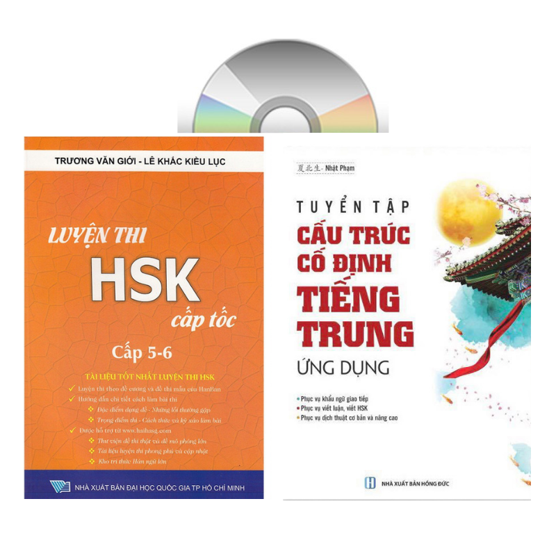 Sách - combo: Luyện thi HSK cấp tốc tập 3 +Tuyển tập cấu trúc cố định tiếng Trung ứng dụng +DVD tài liệu