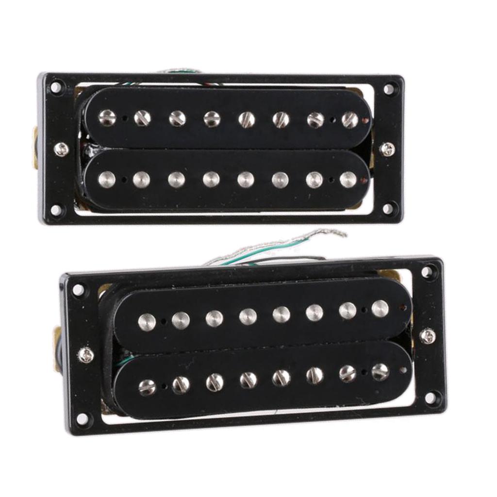 2 Pack 8 String Double Coil Humbucker Pickup Electric Guitar Replace Parts