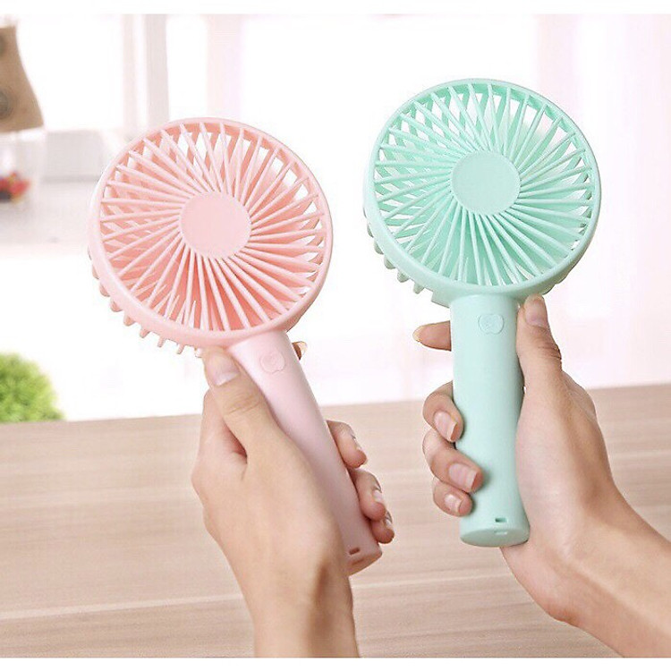 Quạt Mini Cầm Tay 4 Cánh Pin Sạc SS2 Có Đế Để Bàn Loại Tốt Quạt Cầm Tay Ngoài Trời Di Động Giao Màu Ngẫu Nhiên