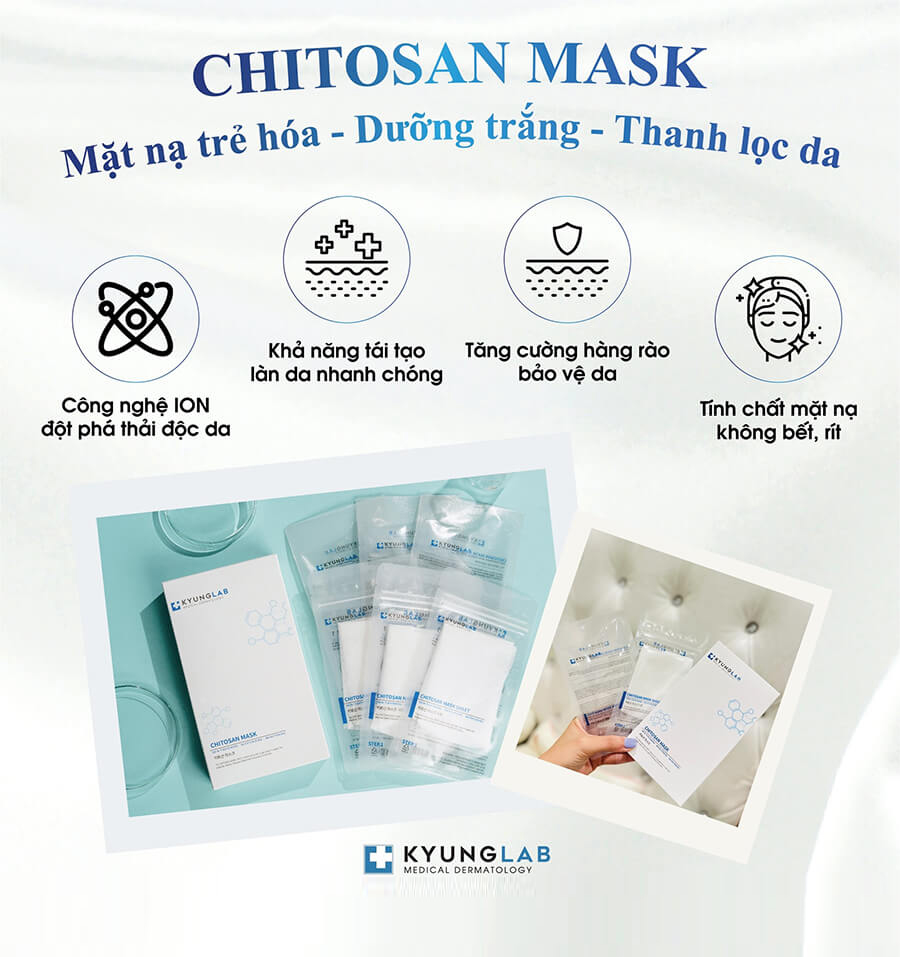 Mặt nạ trẻ hóa làn da Kyung Lab Chitosan mask dưỡng trắng da và thanh lọc làn da