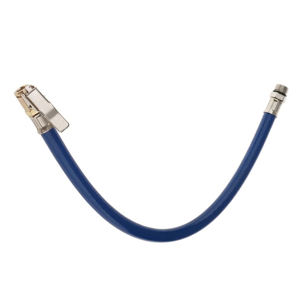 Car Vehicles Tyre Air Pump Inflator 1/4" Rubber Air Pipe Hose Valve - Blue