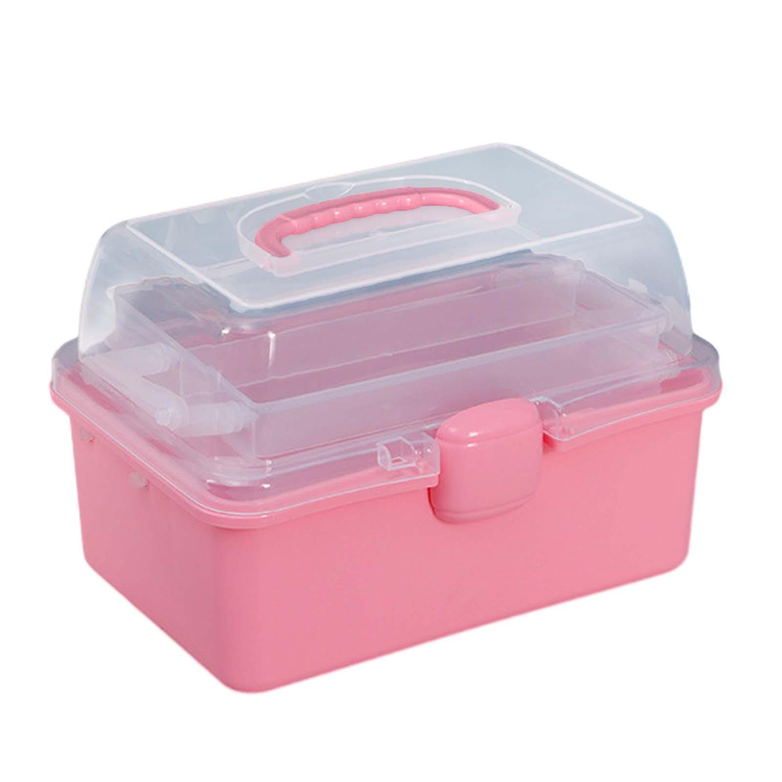 Multifunctional Storage Box Organiser Storage Case Cosmetic Organiser Portable Cabinet with Lid and Handle for Dorm Household