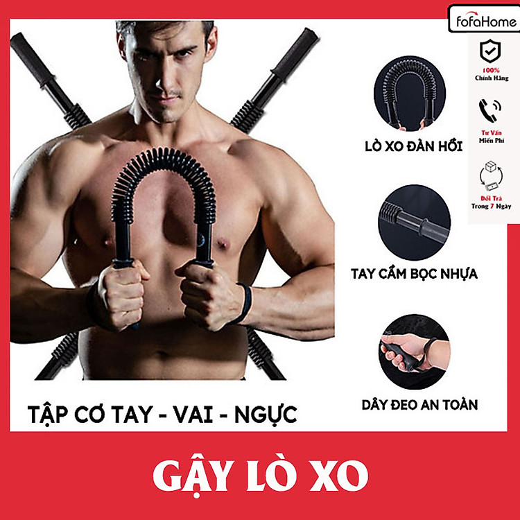 Gậy Bẻ Tập Cơ Tay Ngực Vai Thanh Lò Xo Cao Cấp Lực Bẻ 30kg Đàn Hồi Tốt Phù Hợp Luyện Tập Thể Thao Tại Nhà