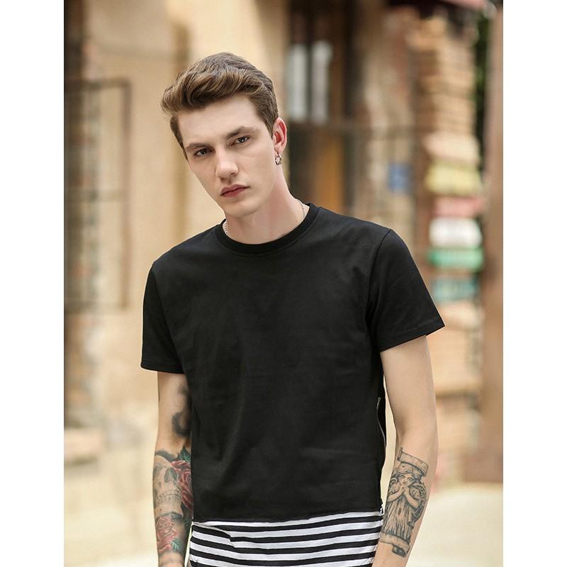 Áo thun Zip eo Sọc Ngang USA Unisex Nam Nữ TNS01-3