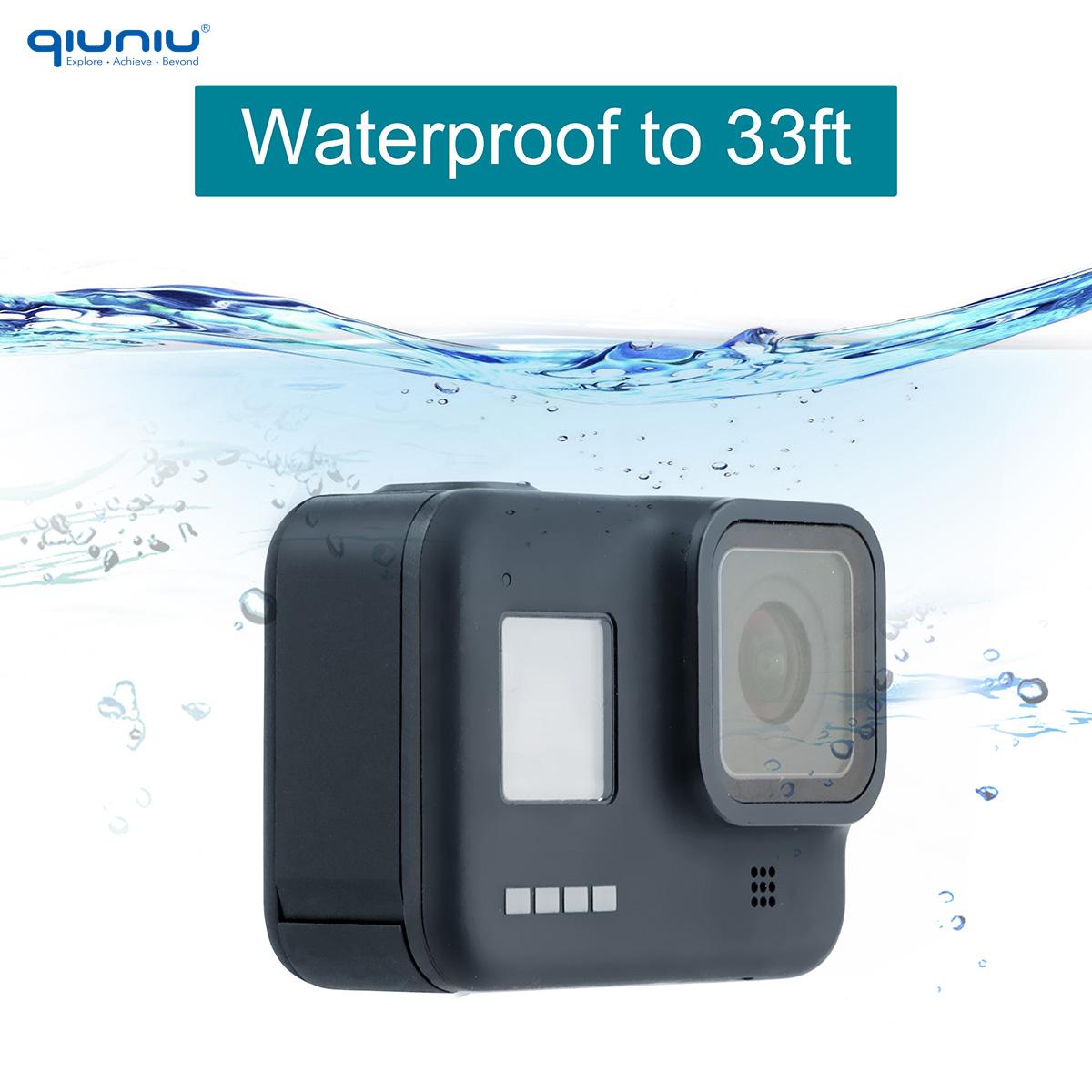 Qiuniu 10m Nắp bên không thấm nước cho GoPro Hero 8 Đen hoặc 9 10 11 Cửa thay thế màu đen cho phụ kiện Go Pro Phụ kiện cửa pin