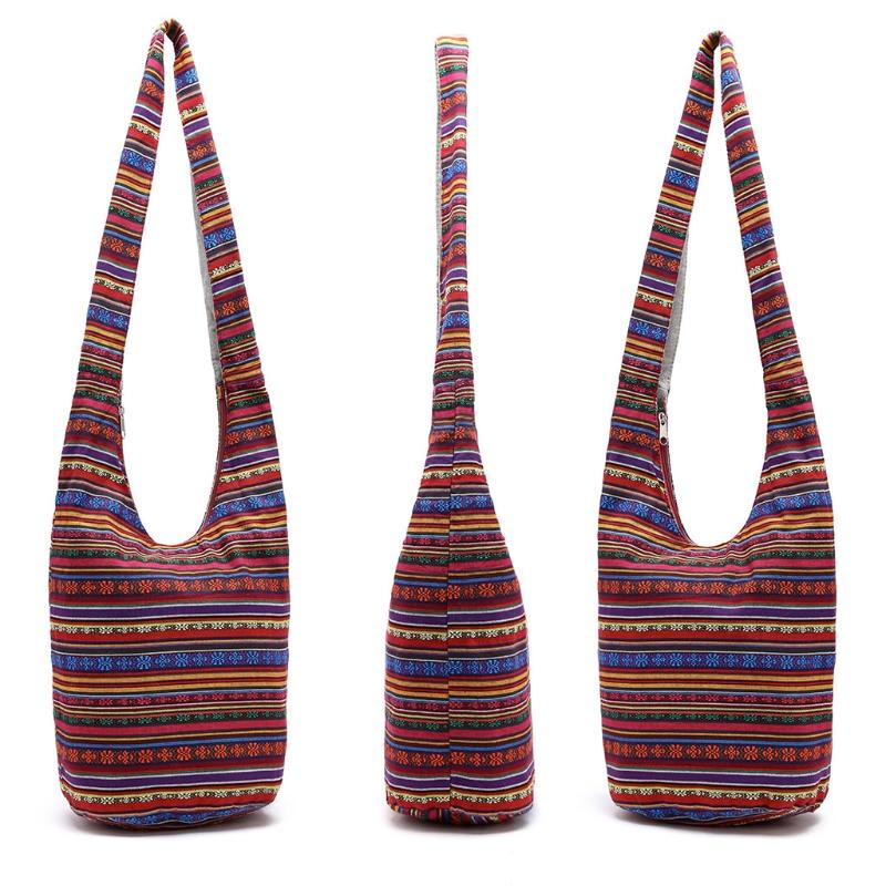 THINKTHENDO Rất Phổ Biến Nữ Hippie Đeo Vai Viền Lớn Ví Dân Tộc Tote Túi Xách Du Lịch