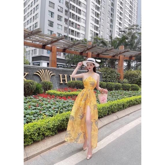 Váy Maxi Hoa Đan Dây Lưng Sexy Có Ảnh Thật Kèm Video