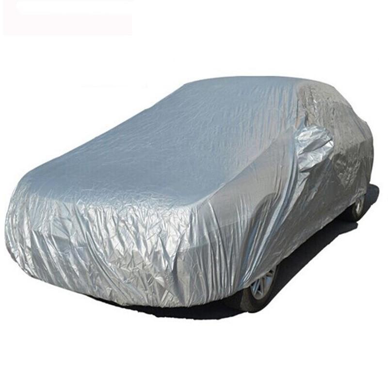 2x UV Protection Car Cover Full Car Cover Universal Fits For Sedan M Silver