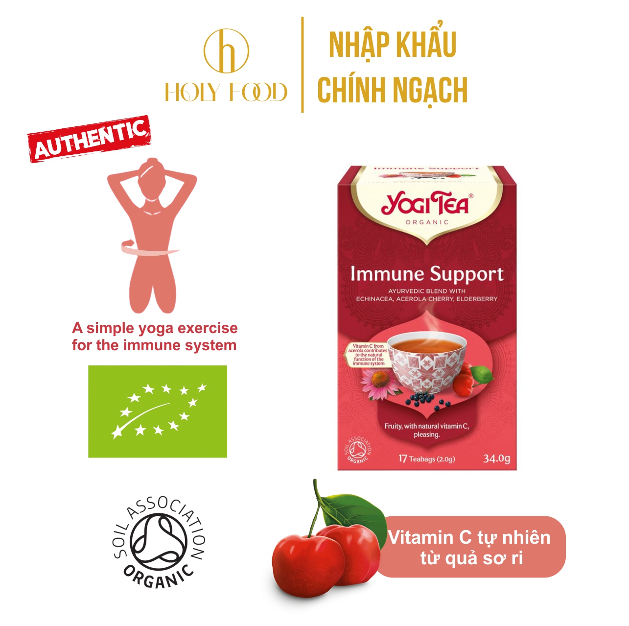 Trà Hữu Cơ Yogi Immune Support Organic giúp tăng cường hệ miễn dịch