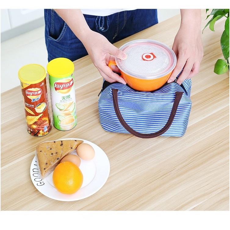 Túi đựng hộp cơm giữ nhiệt đựng đồ kiểu Nhật có khóa kéo, quai xách chắc chắn, dễ dàng lau sạch không bị ám mùi - Hcase