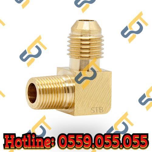 Bộ co ren ngoài 1/8 (9.6), 1 đầu côn lõm nối hạt bắp NPT (Brass Compression fitting male elbow