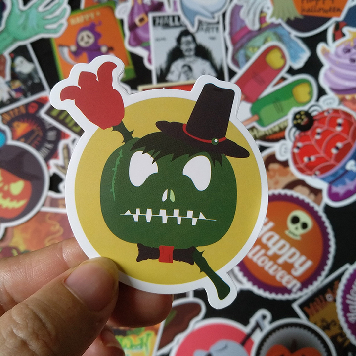 Bộ Sticker dán cao cấp chủ đề HALLOWEEN - Dùng dán Xe, dán mũ bảo hiểm, dán Laptop