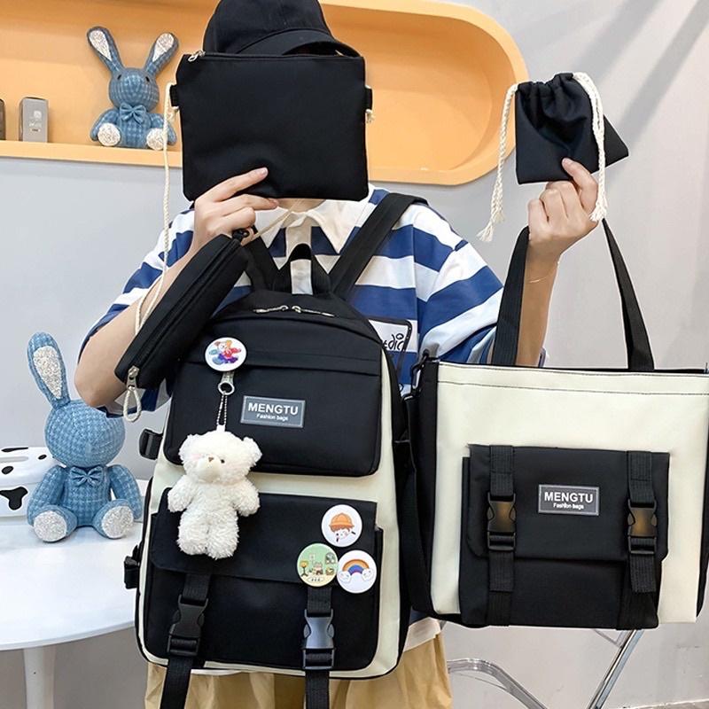 Combo balo 4 món, Set balo 4 món đi học, balo 4 món Ulzzang thời trang nam nữ unisex Hàn Quốc- MENTUBAG