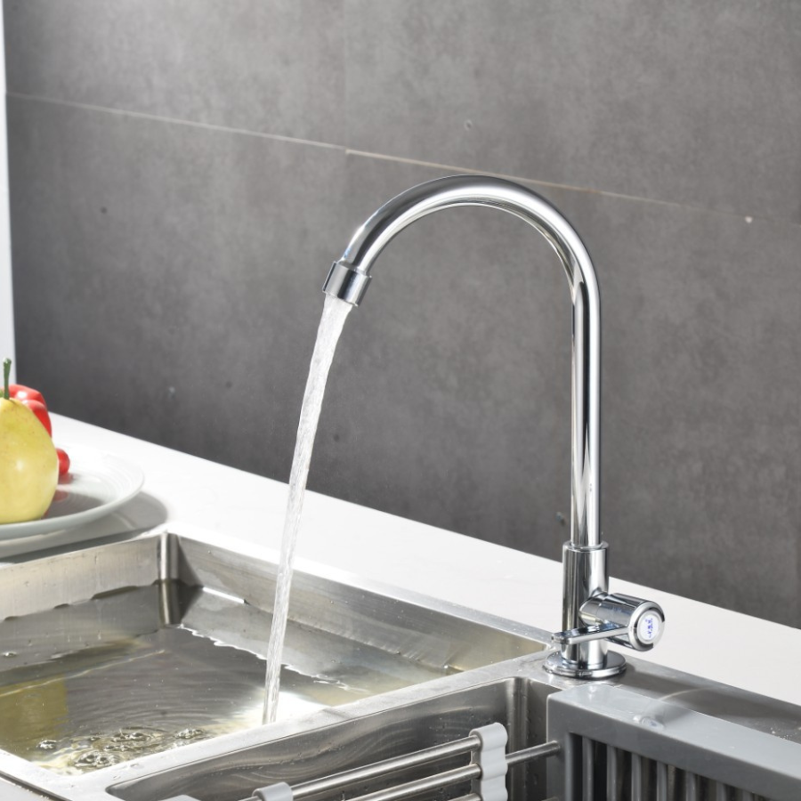 Vòi rửa bát cắm chậu lạnh inox SUS 304