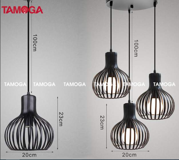 Đèn thả lồng chim TAMOGA BAMI 6870/1 cỡ 230mm+ Tặng kèm bóng led AS Vàng