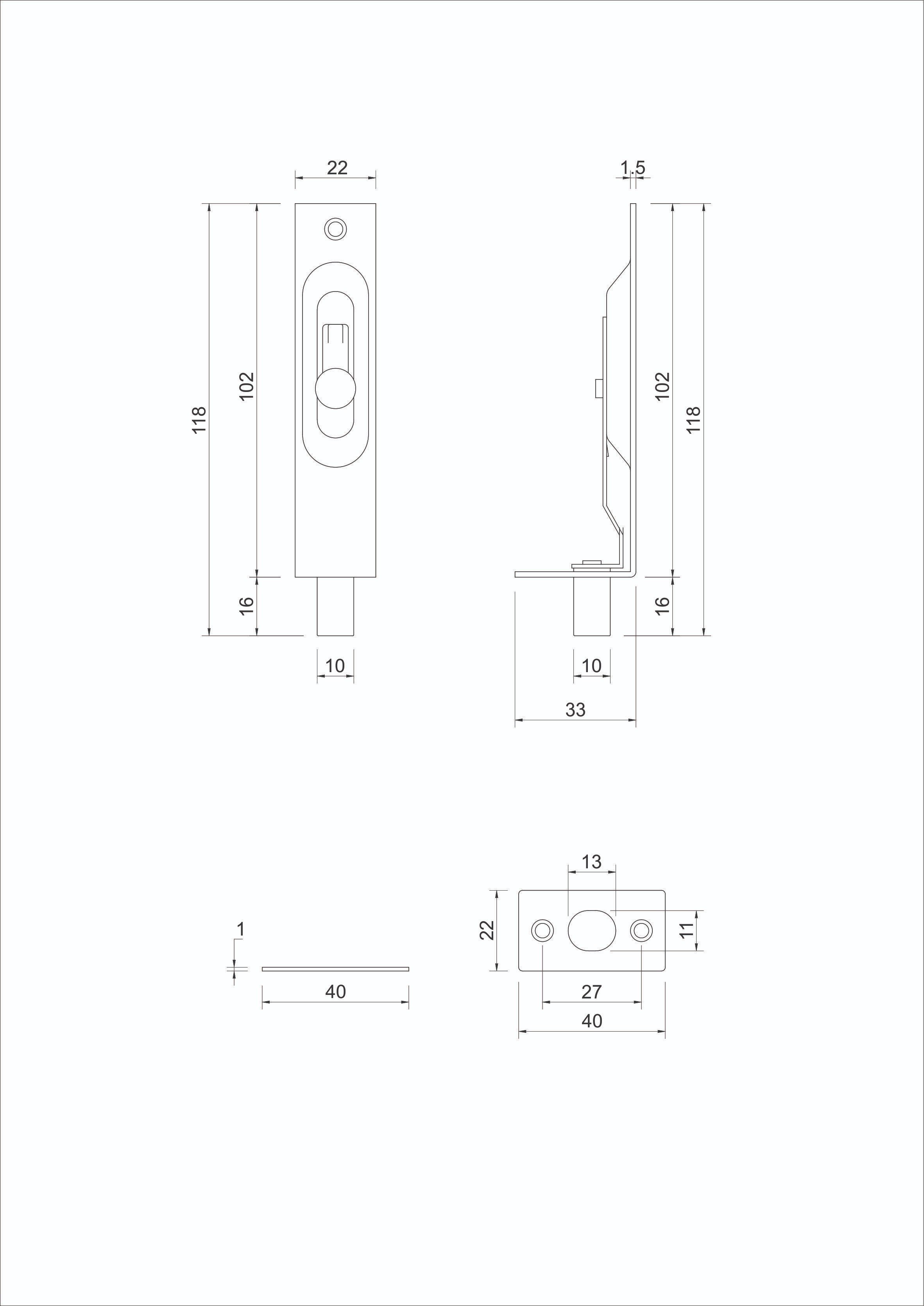 Chốt Cửa Inox 46220 SSS