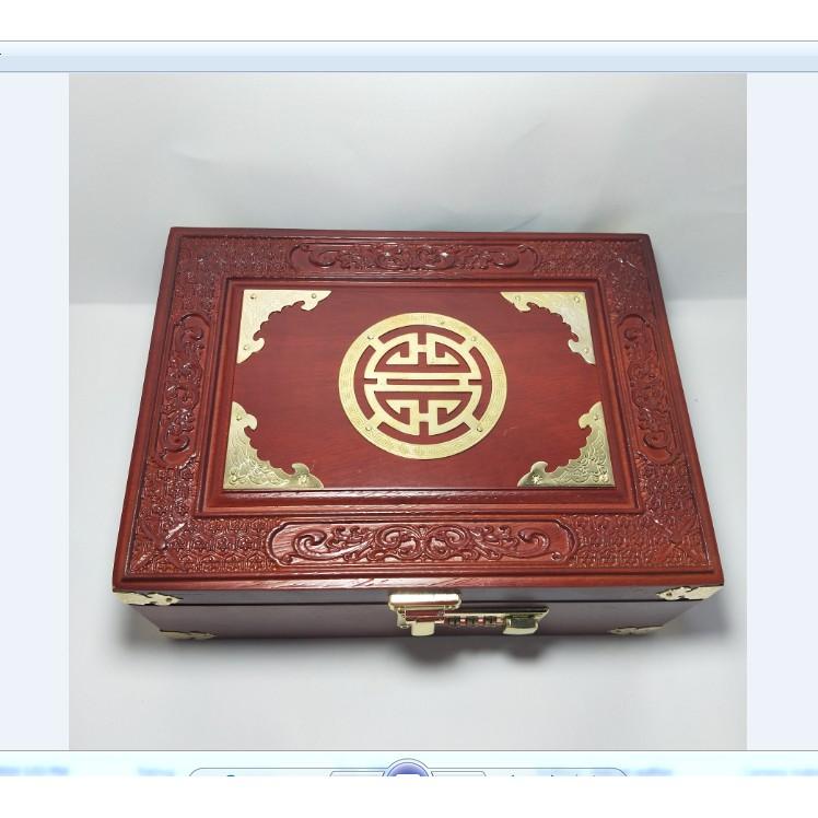 HỘP ĐỰNG CON DẤU, TRANG SỨC CHẠM MẶT GỖ HƯƠNG SIZE TO-KHÓA MÃ SỐ-ẢNH THẬT