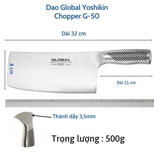 Dao Nhật Chặt Xương Global G - 50 Meat Cleaver - Dao Nhật Bản Cao Cấp (350mm) Chất Liệu Thép Không Gỉ