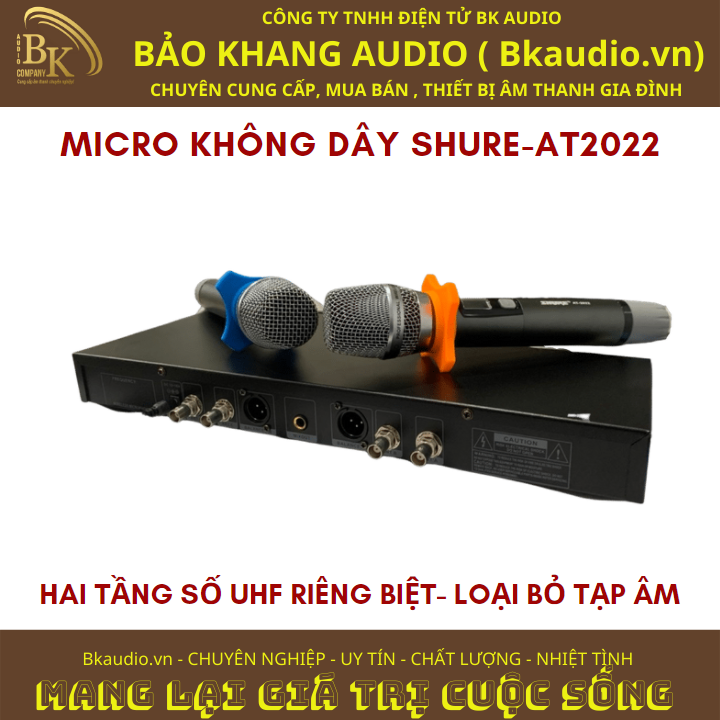 Micro không dây cầm tay AT-2022. Sản phẩm đến từ thương hiệu SHURE. Msp : SPM-01