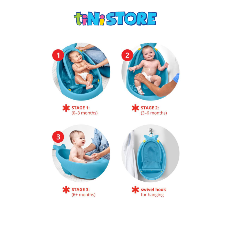 tiNiStore-Thau tắm kèm tựa lưới đa năng cho bé màu xanh Skip Hop 235465