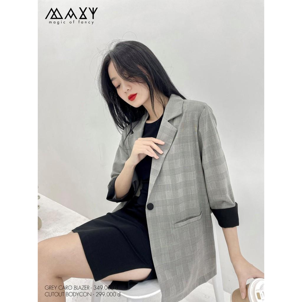 Áo khoác blazer phong cách Hàn Quốc grey caro blazer Maxy Workshop