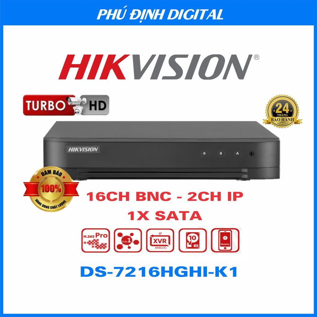 ( CHÍNH HÃNG) Đầu ghi hình HDTVI 16 kênh Hikvision mã DS-7216HGHI-K1 - Hàng Chính Hãng