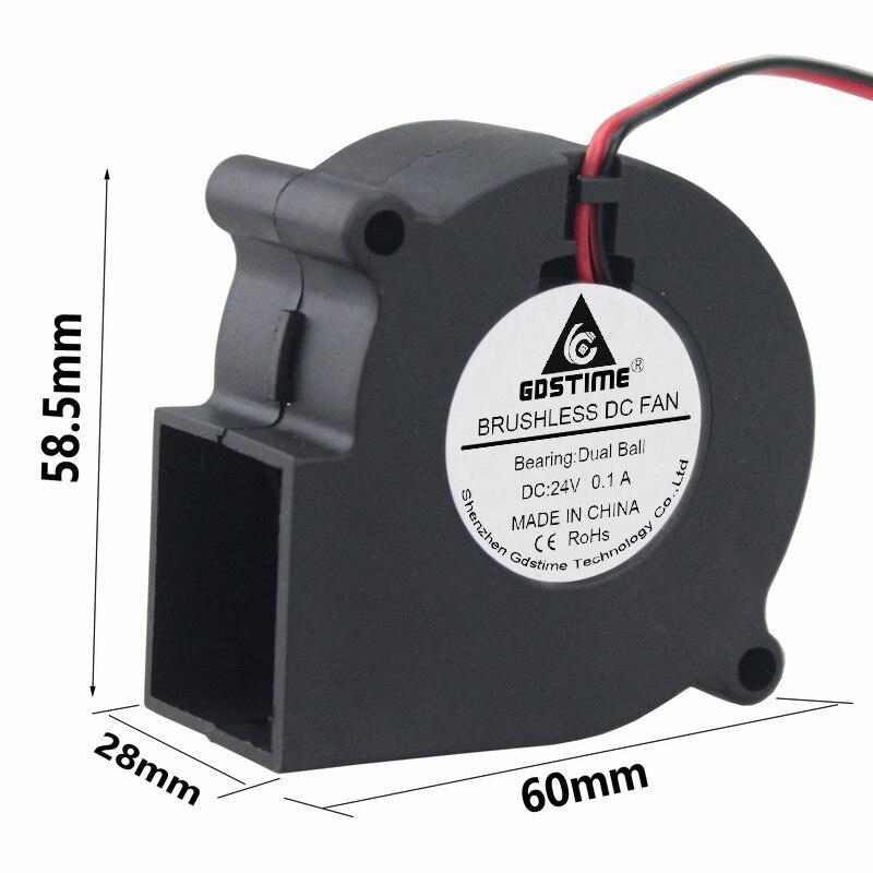 1 Pieces Gdstime 14V Ball Bearing Blower Fan 60mm x 18mm Turbo DC Cooling Fan 60x18mm 6018 exhaust fan centrifugal blower 14V